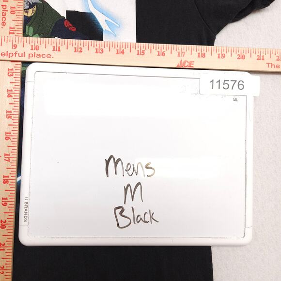 Naruto Kakashi 20 Crew Neck Anime Graphic T-Shirt Adult Mens Size M Black - Picture 7 of 9